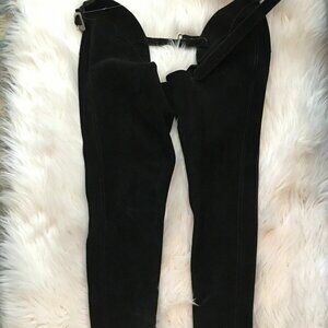 VINTAGE COWBOY SUEDE LEATHER HORSE MOTORCYCLE RODEO WESTERN CHAPS MADE IN USA